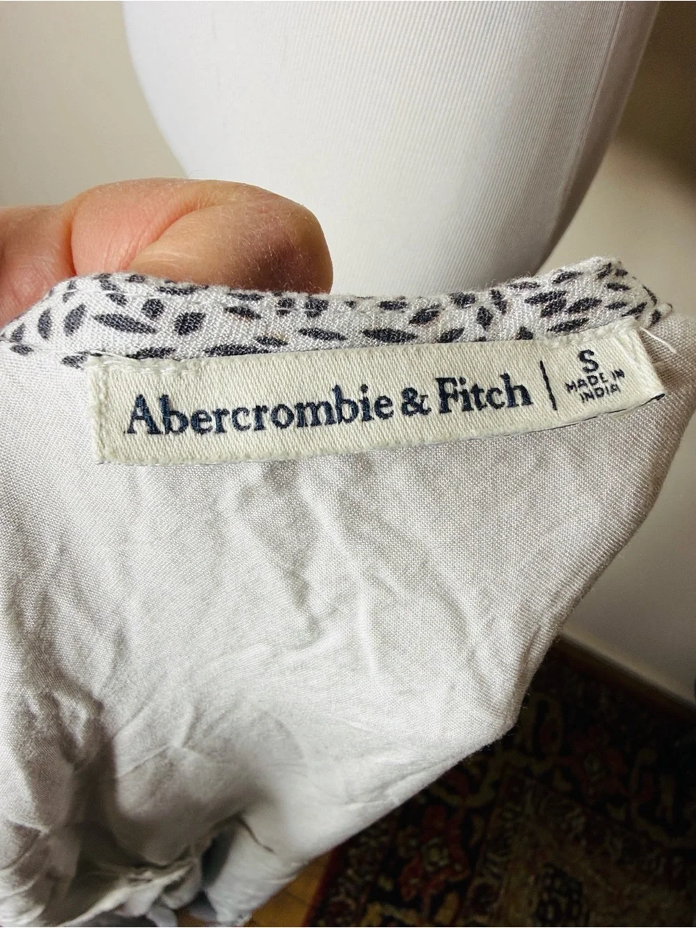 Abercrombie White and Black Print Asymmetrical Wrap Maxi Dress